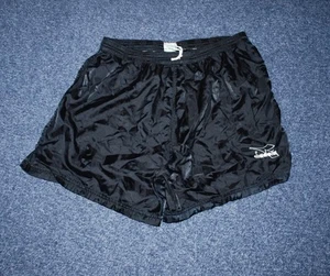 Mens 90s Diadora Soccer Shorts Size Xl Shiny Stripes (repaired) - Picture 1 of 3