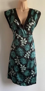 Warehouse Women's Multicoloured 100% Silk Wrap Dress Size 12 - Picture 1 of 6