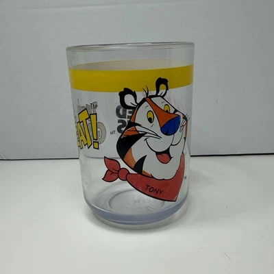 Kelloggs 磨砂片 Tony the Tiger 塑料杯 - 3.75 英寸 复古 Gibson — 第 1/4 张图片