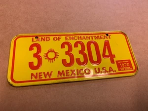Mini matrícula vintage 1970 Nuevo México metal cereal premium bicicleta lata - Imagen 1 de 2