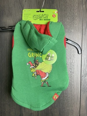 Dr. Seuss The Grinch Lil' Grinch Holiday Pet Plush PJs for Dogs Cats Red Size S - Image 1 of 4