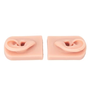 1 Pair Silicone Ear Model Flexible Soft Reusable Simulated Human Skin Silico PLM - Picture 1 of 12