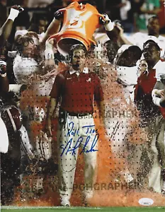NICK SABAN SIGNED ALABAMA CRIMSON TIDE GATORADE BATH 11x14 - J.S.A. Certified - Picture 1 of 3