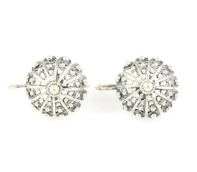 ORECCHINI BOTTONE IGLESIENTE FILIGRANA SARDA IN ARGENTO BRUNITO 925‰ 1.7 cm - Immagine 1 di 2