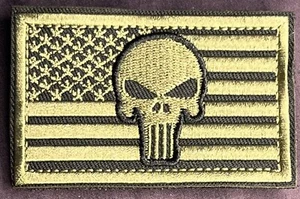 Tactical Hook and Loop Morale Patch “American Flag With Punisher Skull” - Picture 1 of 4