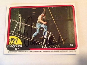 Tom Selleck AUTOGRAFIADO EN TARJETA 1982 Donruss Magnum PI Tarjeta #65 con certificado de autenticidad muy raro - Imagen 1 de 3