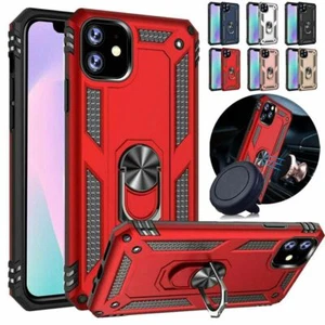 For iPhone 11 Pro Max 11 Pro Max Magnetic Metal Ring Stand Case Cover+Car Holder - Picture 1 of 17