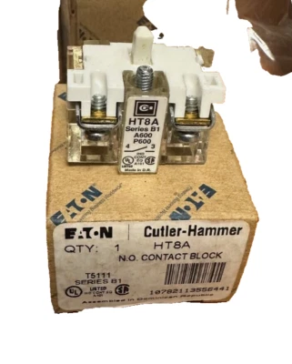 EATON Cutler-Hammer HT8A, 1NO Normally Open Contact Block - Image 1 of 3