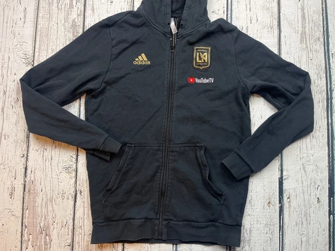 Adidas LAFC Hoodie Adult Large Black Gold Jacket MLS Los Angeles Football Club Cover