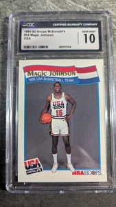1991-92 Hoops McDonald’s 54 Magic Johnson USA Basketball Team CGC 10 - Picture 1 of 2
