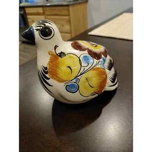 Two Vintage Tonala Bird Mexican Pottery Folk Art Birds. Hand Painted Ceramic. - Picture 1 of 12