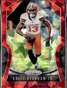 2019 Prizm Football ODELL BECKHAM JR. Red Cracked Ice NFL Cleveland Browns #86 - Picture 1 of 2