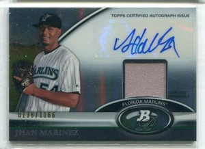 2011 Bowman Platinum Jhan Marinez JERSEY RELIC AUTO AUTOGRAPH RC /1166 MARLINS - Picture 1 of 1