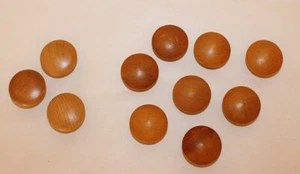 8 Plus Vintage Round Salvage Wood Cabinet Door Drawer Knobs 1-1/2" Diameter #10W - Picture 1 of 11