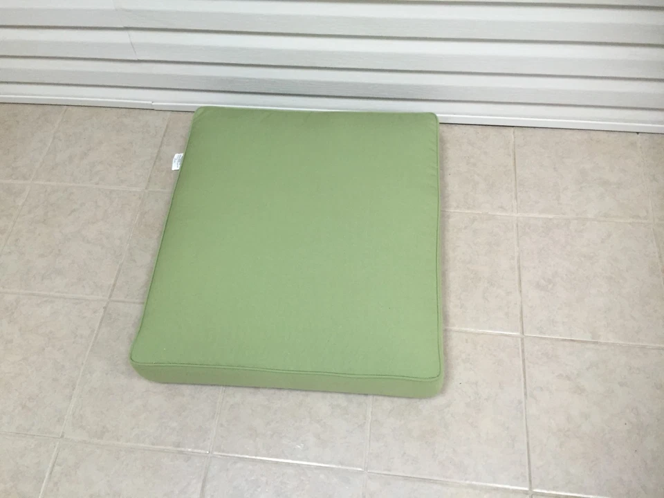 Frontgate Cassara Sunbrella Chair Ottoman Bottom Cushion 25x27 Canvas Peridot  - Image 1 of 4