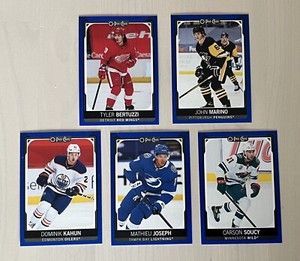 (5) 2021-22 O-Pee-Chee Blue Border Hockey  Cards SP Short Print Bertuzzi Marino
