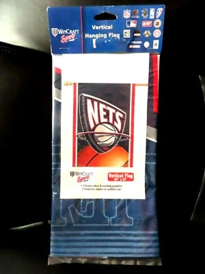 Bandera de pared colgante vertical New Jersey Nets 27" x 37". Logo.  NBA VINTAGE Foto 1 de 2