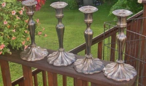 Set Four Original Mid 19thC Sheffield Silver Candlesticks J. Dixon & Sons 9.25"H - Picture 1 of 9