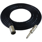 25Ft Patch Cable Cords - Xlr Male To 1/4" Trs Black Cables - 25' Balanced Snake