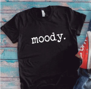 Moody, schwarzes Unisex Kurzarm T-Shirt - Bild 1 von 2