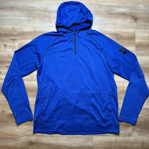 Under Armour Combine Hoodie Mens Large Blue Training Zip Pullover Athleisure - Picture 1 of 10