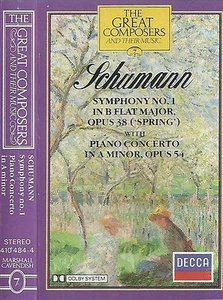 SCHUMANN SYMPHONY 1 SOLTI VIENNA PIANO CONCERTO CASSETTE DECCA GREAT COMPOSERS 7 - Picture 1 of 6