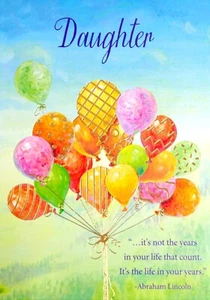 Happy BIRTHDAY Card FOR DAUGHTER, Abraham Lincoln Quote — Designer Greetings + ✉ - Picture 1 of 4