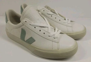 Veja Campo Chromefree Leather White Matcha Green Unisex Casual Shoes CP0502485A - Picture 1 of 9