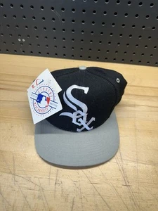 Vintage Logo Athletic White Sox Spellout Blockhead Hat NWT NOS - Picture 1 of 7