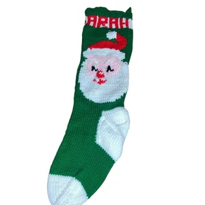 Vintage handgestrickt Weihnachtsmann Weihnachten Urlaub Strumpf personalisiert Sarah - Bild 1 von 6