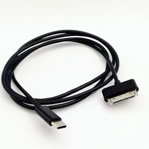 30Pin to USB C Cable Charging Syncing iPad iPhone iPod Classic 1m 3ft Black - Picture 1 of 1