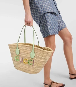 Gucci Small straw tote with Gucci logo 779524 - BNWT - Bild 1 von 7