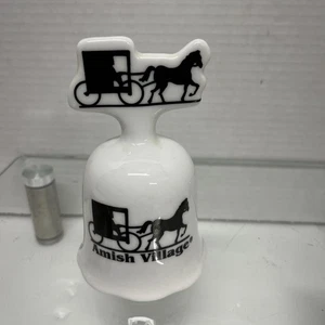 AMISH VILLAGE HORSE-DRAWN CARRIAGE PORCELAIN BELL~ 4.50”x2.75” - Picture 1 of 6
