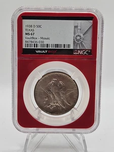 1938-D Texas Centennial Half Dollar 50c Graded NGC MS 67 Vaultbox Red Core - Picture 1 of 2