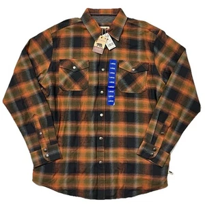 Dakota Grizzly Mens Snap Front Gibson Shirt Jacket Size L Plaid Thermal Lined - Picture 1 of 10