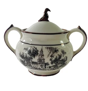 VTG 1933 ARCHITECT'S TEA SERVICE Lenox 1933 Sugar Bowl & Lid Independence Hall - Picture 1 of 8