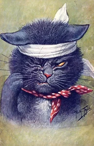 Postal de gato con bandana firmada por Thiele - Imagen 1 de 2