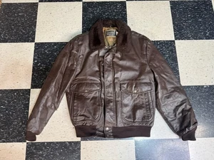 Vintage Herren Cooper Echtleder Flieger Bomber Ziegenleder Jacke Gr. 42 - Bild 1 von 9