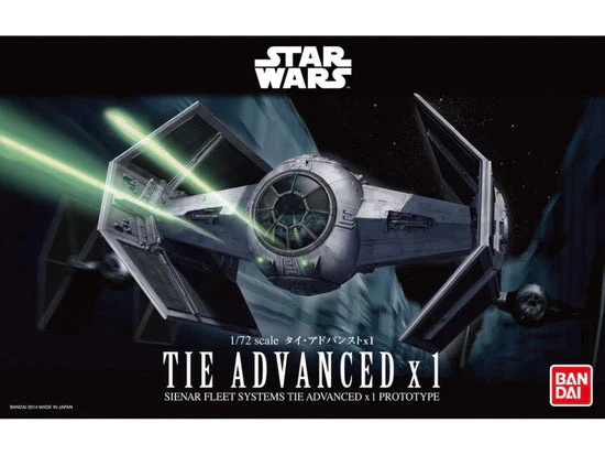 Tie Advanced x1 Star Wars, Bandai Hobby Star Wars 1/72 Plastic Model - Image 1 of 1