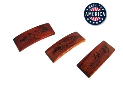 NEW Small Pretty Barrette Hawaiian Koa Wood 3.5" x 1"  Handcrafted in Hawaii #M6 - Image 1 of 4