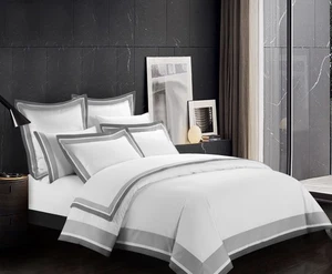 Casabolaj Shading 3 Pieces Queen Size Duvet Cover And Cases 100% Egyptian Cotton - Picture 1 of 3