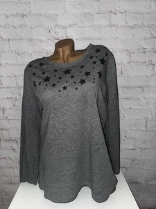 Fabiano Langarmshirt grau meliert dunkelgraue Sterne Grösse 44 - Bild 1 von 7