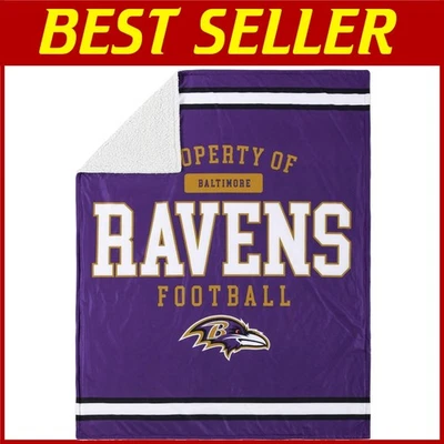 Cobertor de pelúcia Baltimore Ravens NFL Sherpa - Imagem 1 de 4