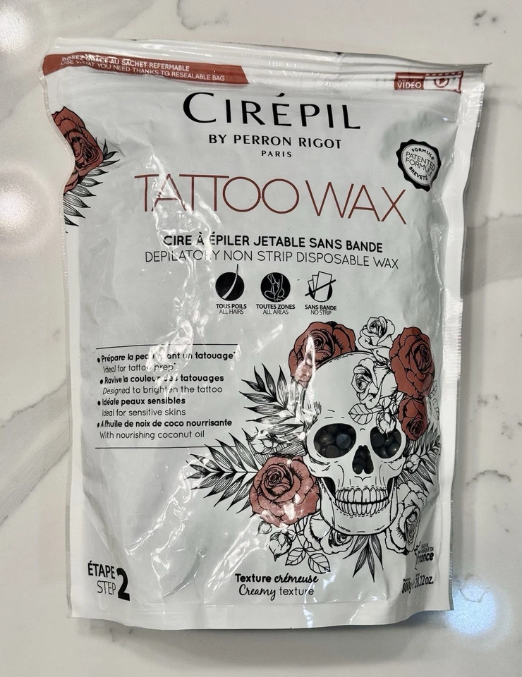 Cera para tatuaje Cirépil 800 g (28,22 oz) - Bolsa sellada - Hecha en Francia - Cuentas de cera dura Foto 1 de 3