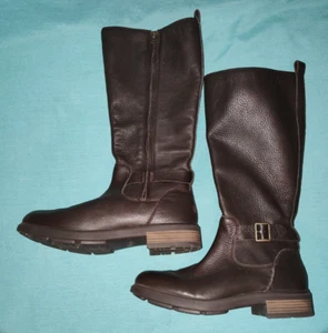 NICE UGG Harrison Womens Tall Zip Boots Brown Leather Womens 12 EURO 43 - Picture 1 of 7