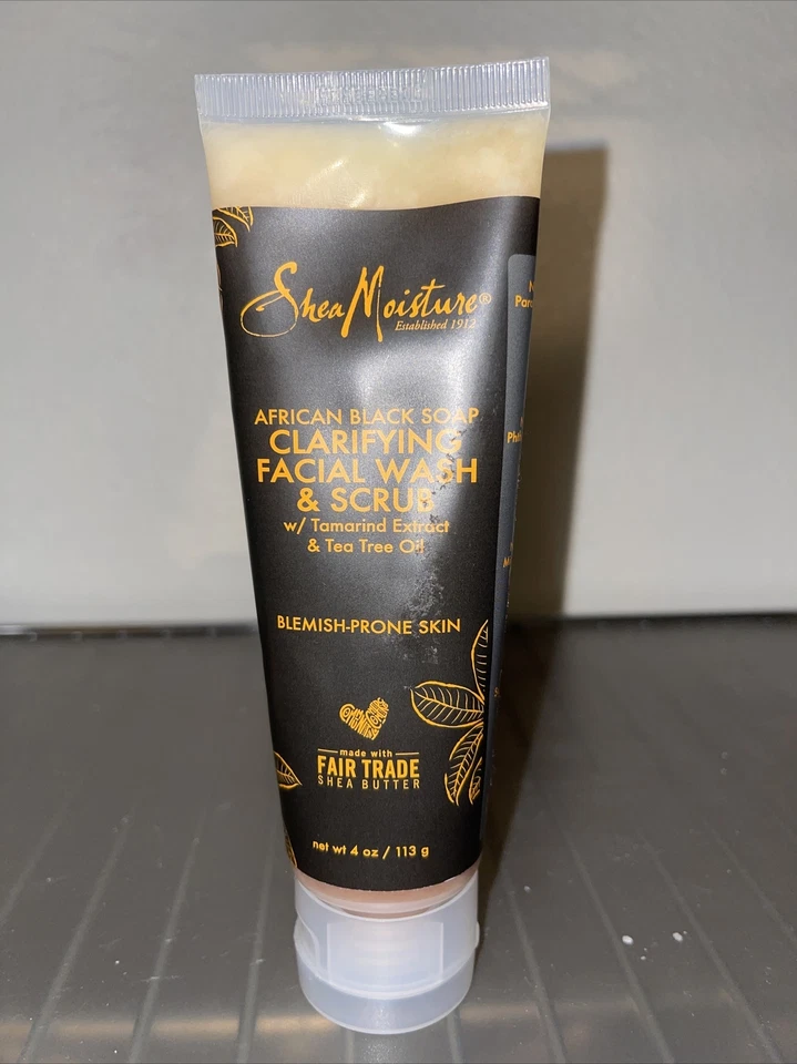 SheaMoisture 非洲黑皂净化洗面奶和磨砂 4 盎司 | 密封 — 第 1/1 张图片