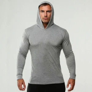 Mens Cotton Sweatshirt Gym Sport Hoodie Long Sleeve Hooded Pullover Hoodies - Picture 1 of 12