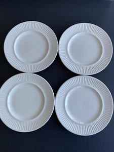 4 Johnson Bros Ironstone Bread Plates Athena White With Ribbed EUC - Picture 1 of 5