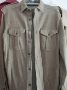 $145 Polo Ralph Lauren Mens Casual Flannel Brushed Cotton/wool Shirt Green med - Picture 1 of 4