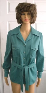 Vintage ACT III Green Belted Polyester Leisure Suit. Women's Size 18? - Picture 1 of 8